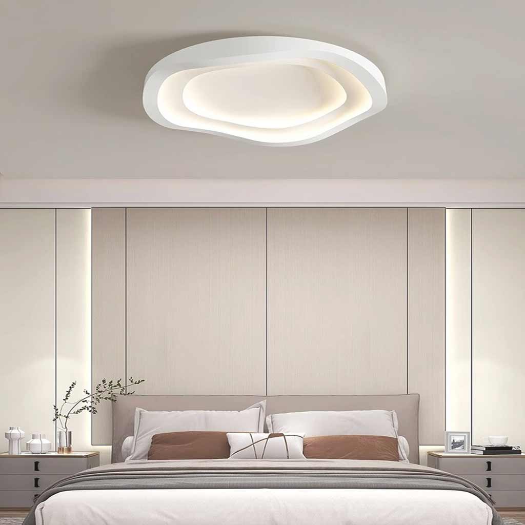 Flush Mount Ceiling Light Iron 15.8 in Dimmable White Modern Living Room Bedroom Dining Room Lighting | Thomler