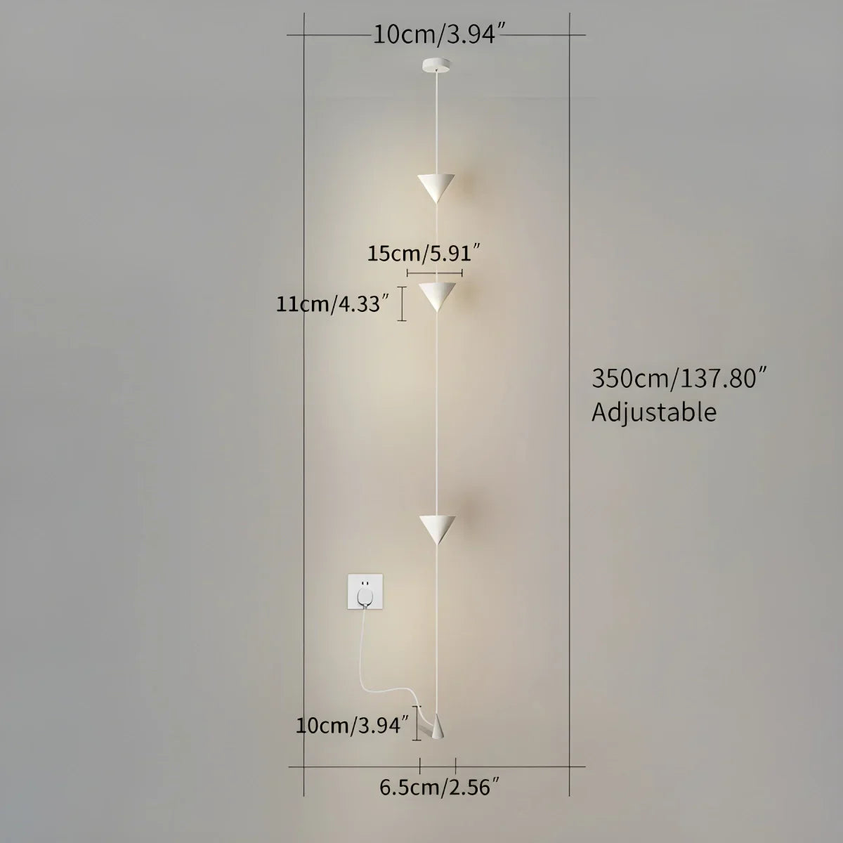 Floor To Ceiling Lamp Iron Acrylic LED 3.5 m Living Room Bedroom Minimalist Accent Lighting | Thomler