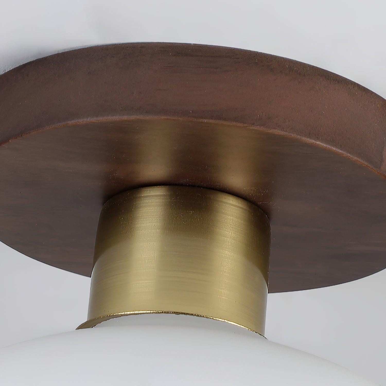 Ceiling Light Walnut Copper Glass Globe 18.0 cm Hallway Bedroom Flush Mount Opal E27 Scandinavian Japandi Lighting | Thomler