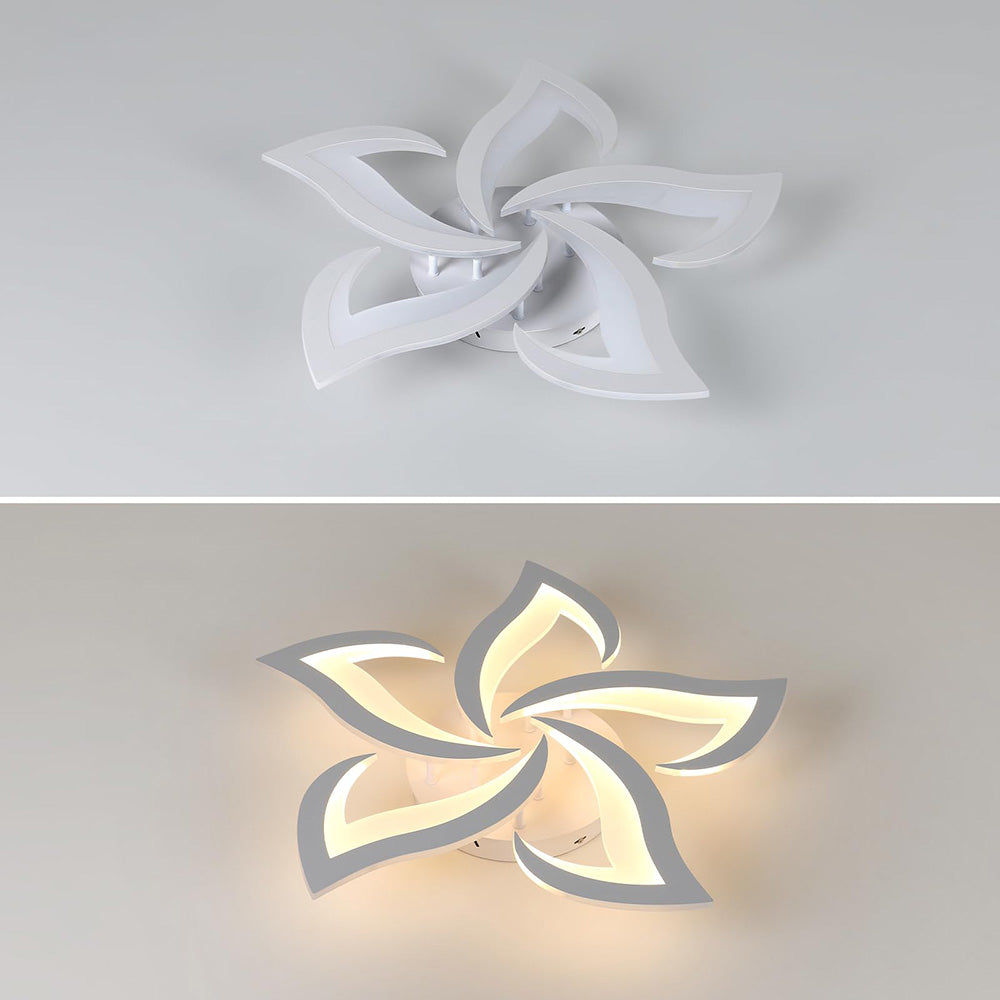 Ceiling Lamp Metal Acrylic 55.0 cm Black LED Living Room Bedroom Floral Flush Mount Lighting | Thomler