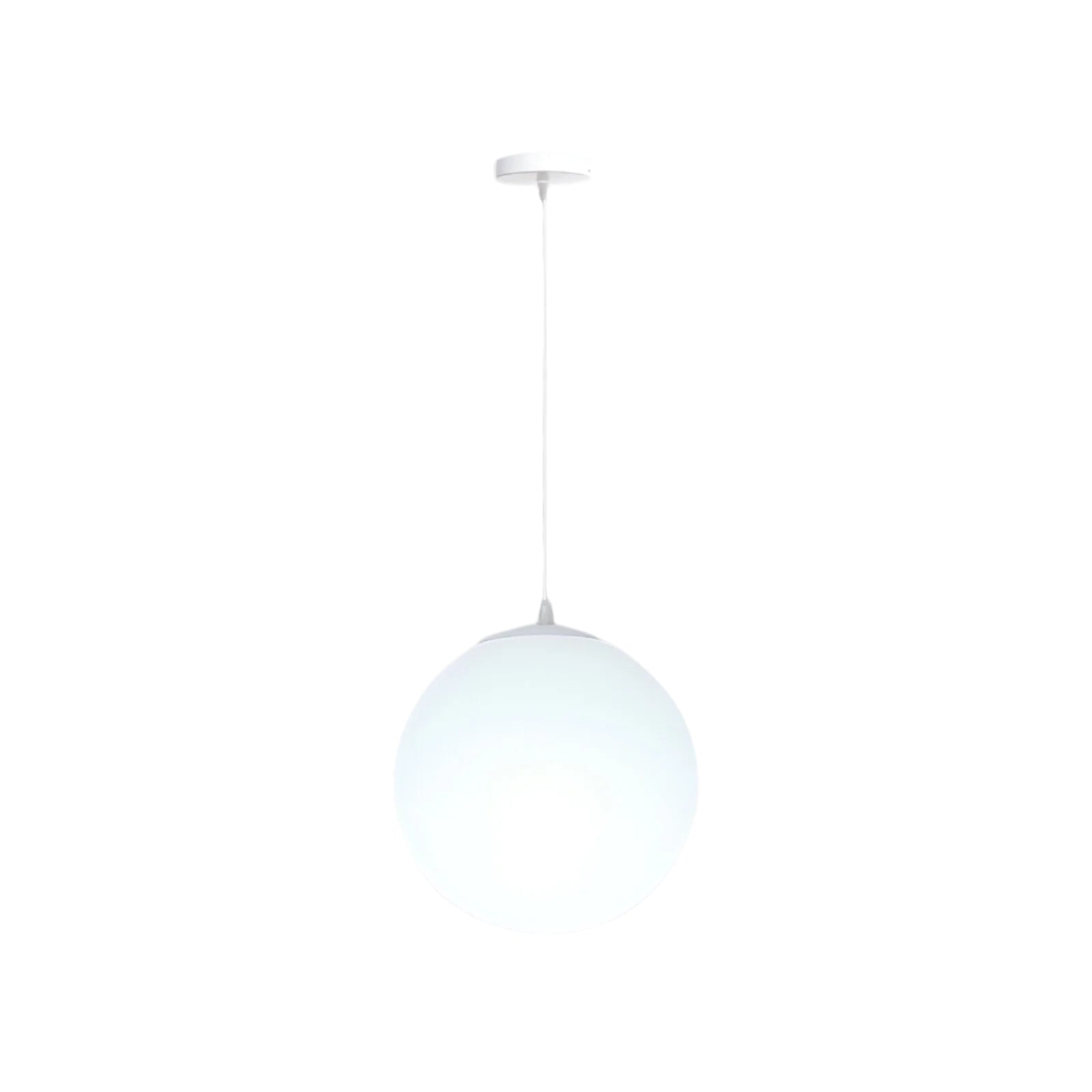 Pendant Light Milky Glass 9.8 in White Dining Room Kitchen Island Hanging Ceiling Lamp Modern Minimalist Globe Fixture | Thomler