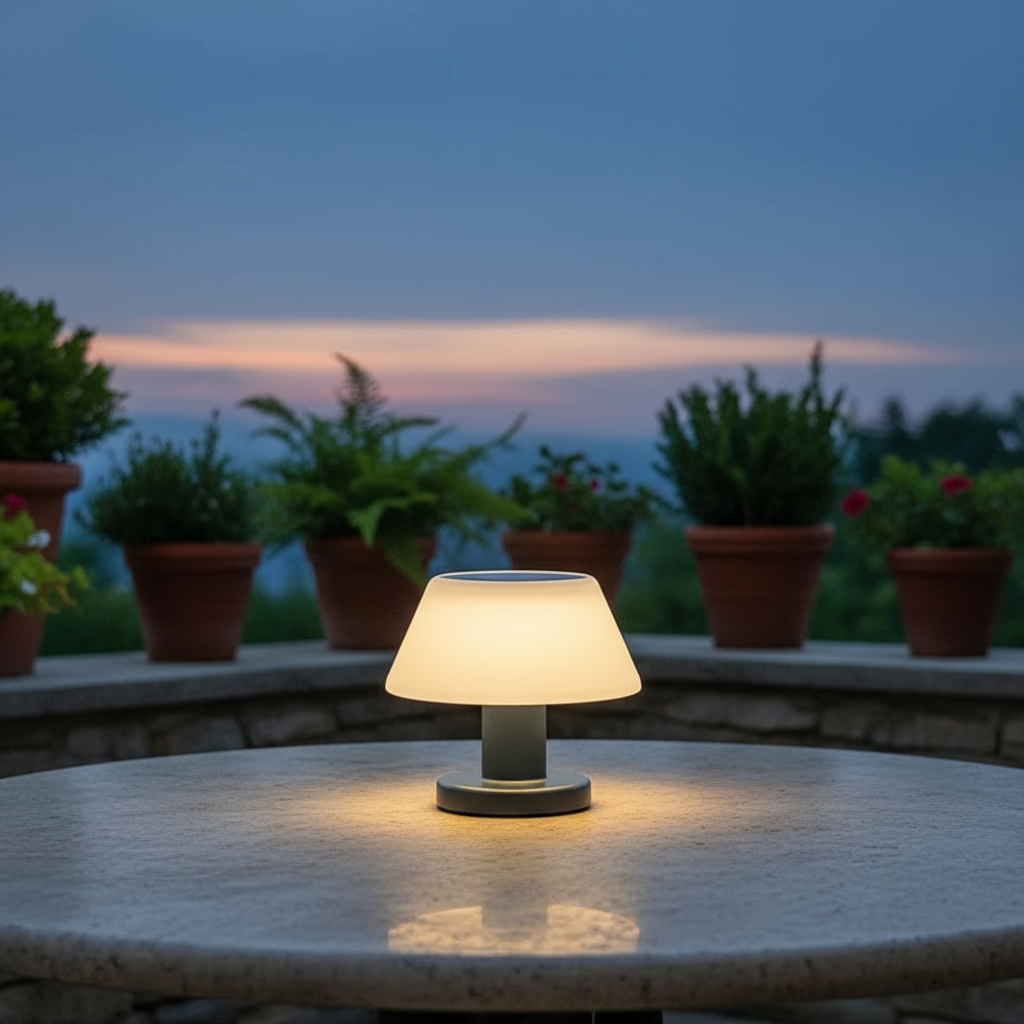 Cordless Solar LED Lantern for Patio, Deck & Tabletop | Rechargeable Portable Outdoor Lamp with Waterproof Design | Ambient Lighting for | Thomler