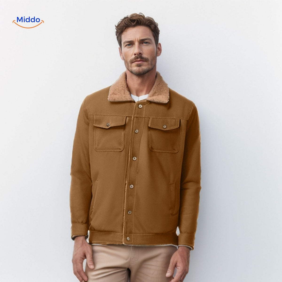 Men's Insulated Casual Jacket with Contrast Collar – Warm, Weatherproof Outerwear for Everyday Wear | Thomler