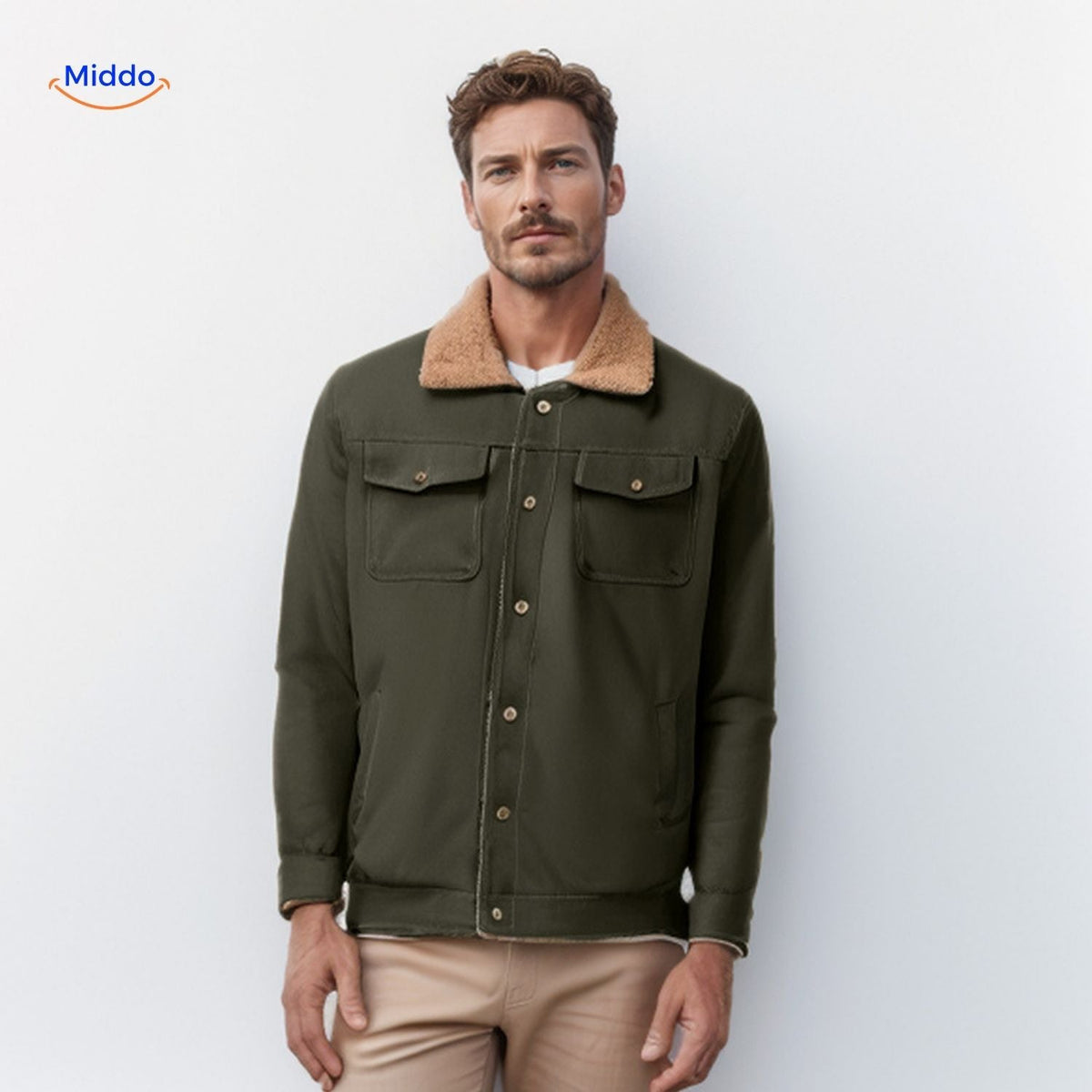 Men's Insulated Casual Jacket with Contrast Collar – Warm, Weatherproof Outerwear for Everyday Wear | Thomler