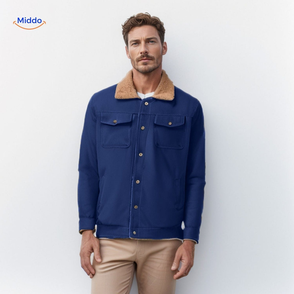 Men's Insulated Casual Jacket with Contrast Collar – Warm, Weatherproof Outerwear for Everyday Wear | Thomler