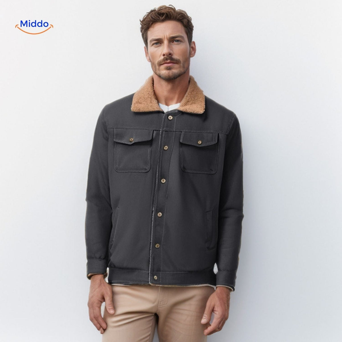 Men's Insulated Casual Jacket with Contrast Collar – Warm, Weatherproof Outerwear for Everyday Wear | Thomler