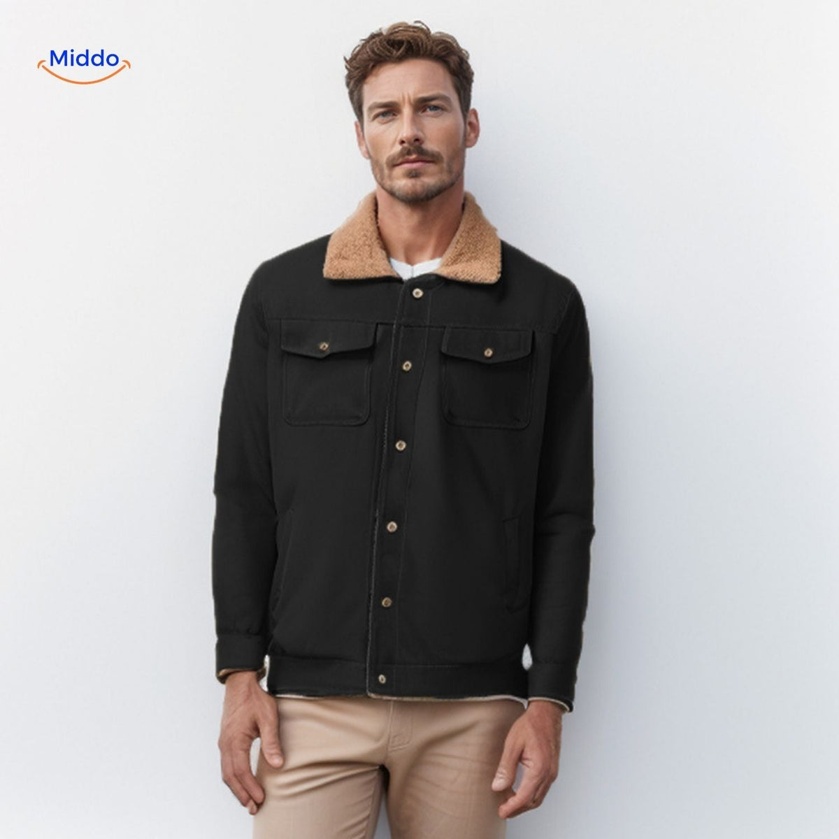 Men's Insulated Casual Jacket with Contrast Collar – Warm, Weatherproof Outerwear for Everyday Wear | Thomler