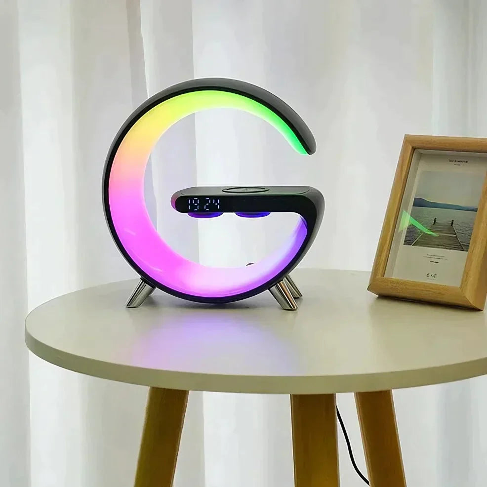 Sunrise Alarm Clock with Wireless Charging Pad, RGB Mood Light & Bluetooth Speaker | Thomler