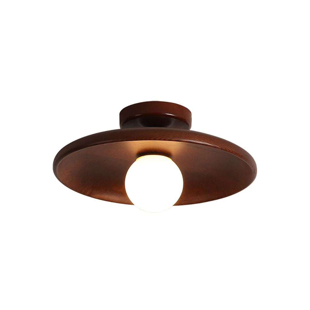 Ceiling Light Wood 15.0 cm Warm White Hallway Bedroom Compact Scandinavian Flush Mount Lamp | Thomler