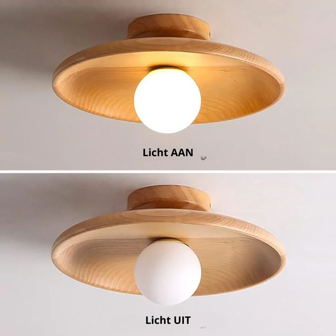 Ceiling Light Wood LED 15.0 cm Warm Light Living Room Bedroom Hallway Soft Ambient Lighting | Thomler