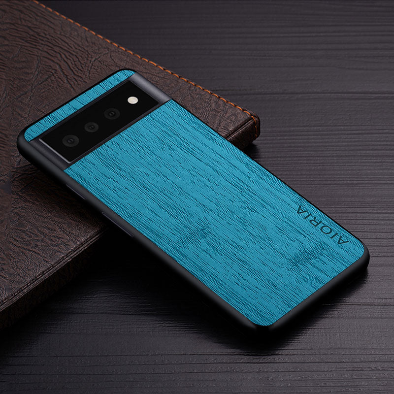 Google Pixel Natural Wood Grain Phone Case – Premium PU Leather with Raised Edge Protection for Screen & Camera | Thomler