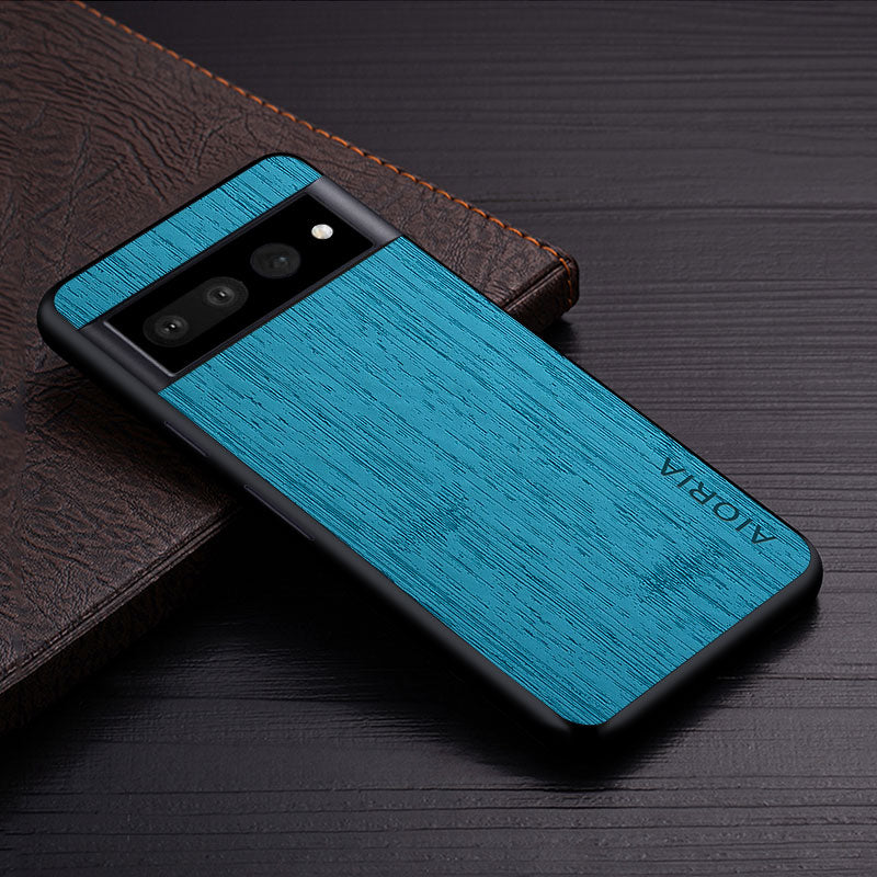 Google Pixel Natural Wood Grain Phone Case – Premium PU Leather with Raised Edge Protection for Screen & Camera | Thomler