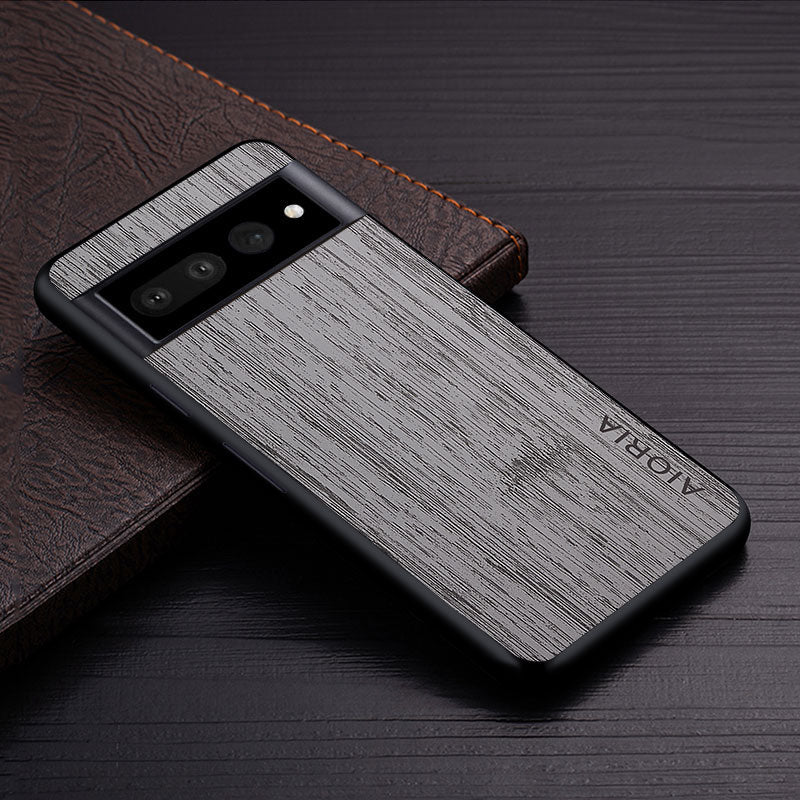 Google Pixel Natural Wood Grain Phone Case – Premium PU Leather with Raised Edge Protection for Screen & Camera | Thomler