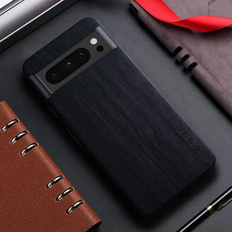 Wood Grain Phone Case for Google Pixel – Slim Protective Cover with Anti-Fingerprint Finish & Raised Edges – Fits Pixel 7A through 11 Pro | Thomler