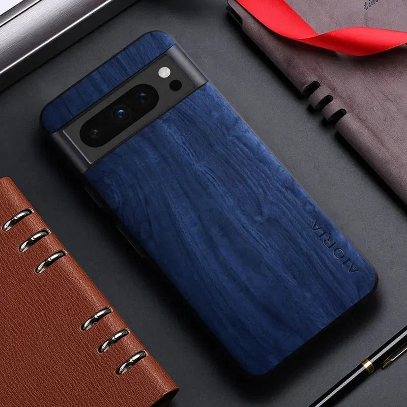 Wood Grain Phone Case for Google Pixel – Slim Protective Cover with Anti-Fingerprint Finish & Raised Edges – Fits Pixel 7A through 11 Pro | Thomler