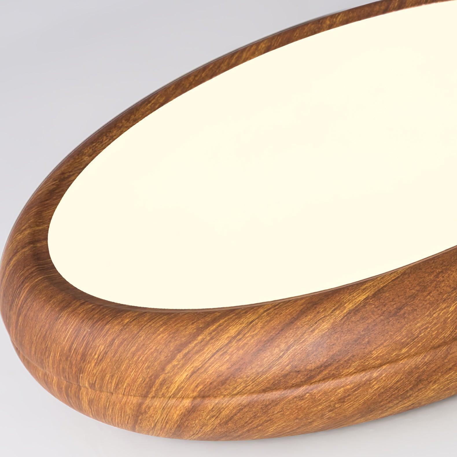 Ceiling Light Wood Grain LED 19.7 in Flush Mount Living Room Bedroom Modern Round Acrylic Lamp | Thomler