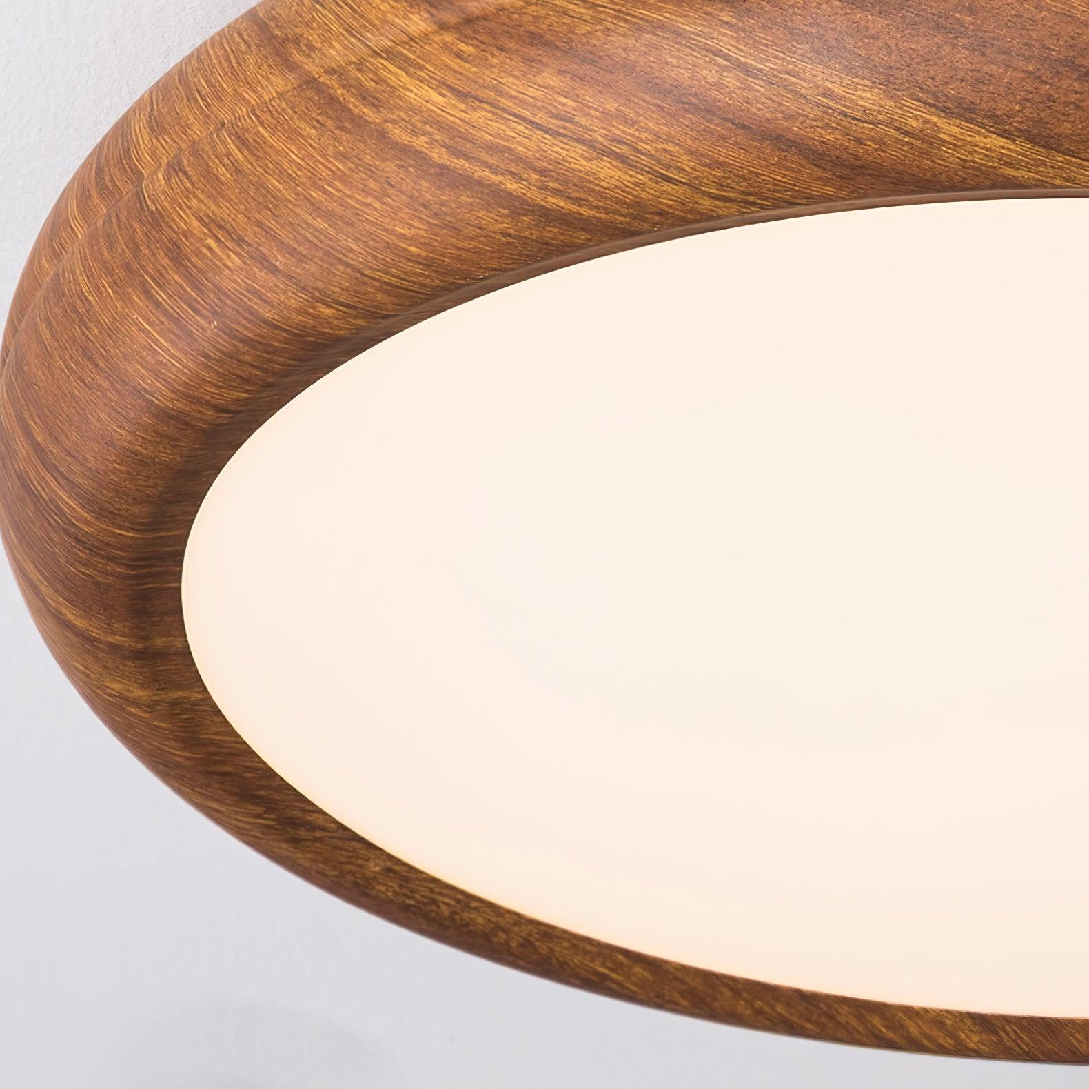 Ceiling Light Wood Grain LED 19.7 in Flush Mount Living Room Bedroom Modern Round Acrylic Lamp | Thomler