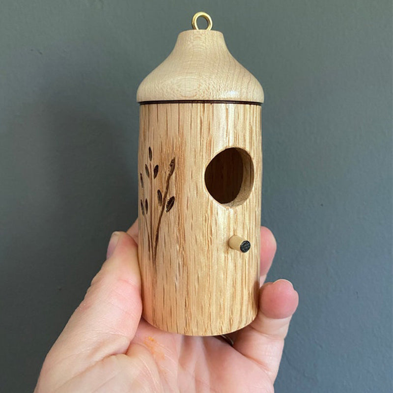 Handcrafted Timber Hummingbird Nesting Shelter – Solid Wood Garden Birdhouse with Entry Hole & Hanging Loop for Backyard Wildlife, Patio | Thomler