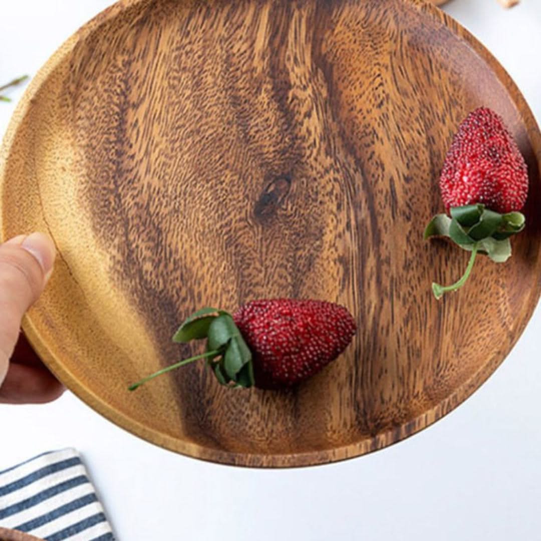 Bamboo Round Serving Plates – Sustainable Wood Tableware for Everyday Meals & Appetizers | Thomler