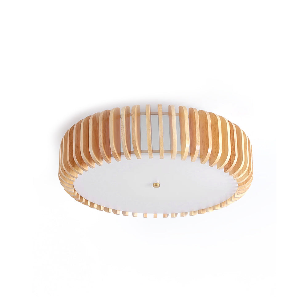 Flush Mount Ceiling Light Wood 19.7 in Indoor Dining Living Room Soft White Acrylic Modern Fixture | Thomler