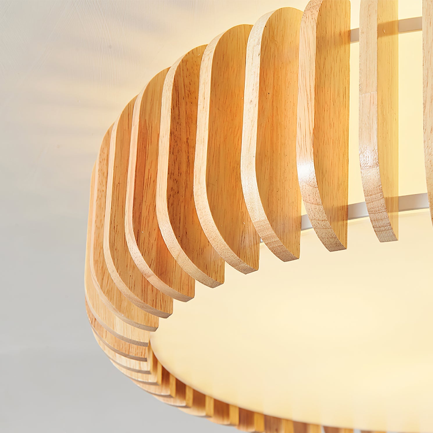Flush Mount Ceiling Light Wood 19.7 in Indoor Dining Living Room Soft White Acrylic Modern Fixture | Thomler