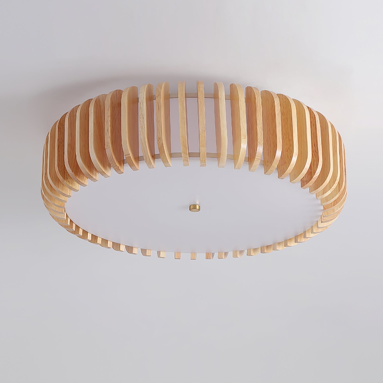 Flush Mount Ceiling Light Wood 19.7 in Indoor Dining Living Room Soft White Acrylic Modern Fixture | Thomler