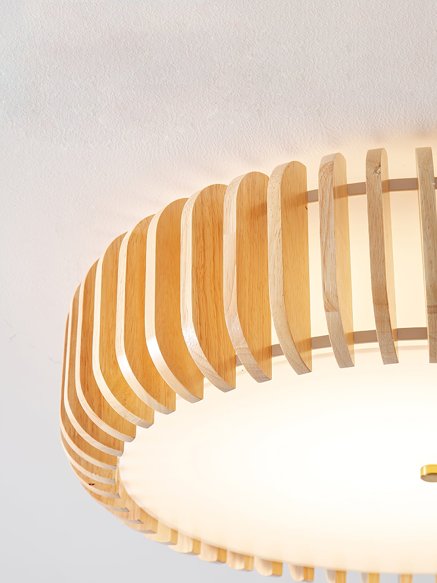 Flush Mount Ceiling Light Wood 19.7 in Indoor Dining Living Room Soft White Acrylic Modern Fixture | Thomler