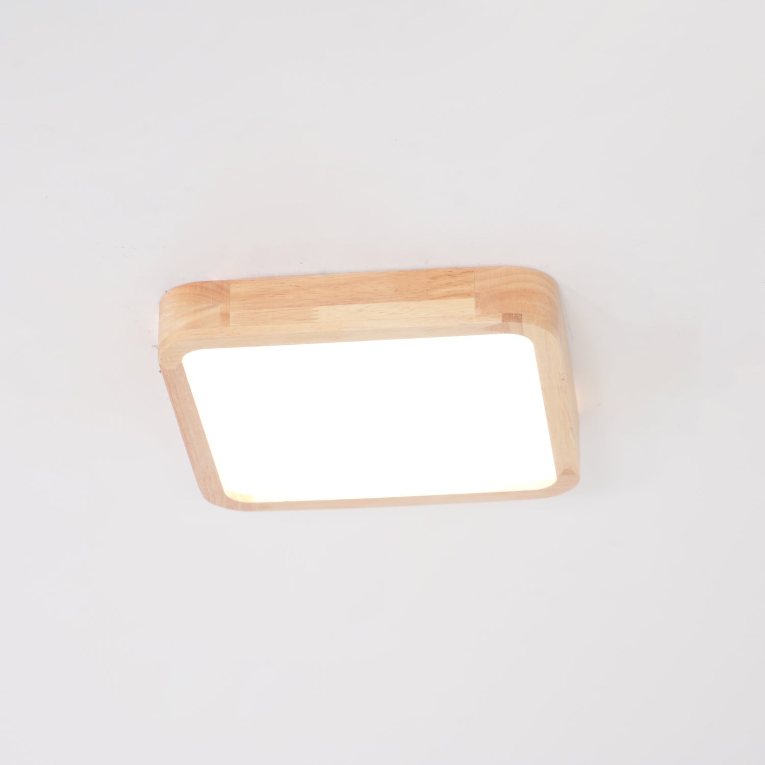 Wooden Geometric Ceiling Light 23.6 in LED Adjustable Wood Indoor Lamp | Thomler