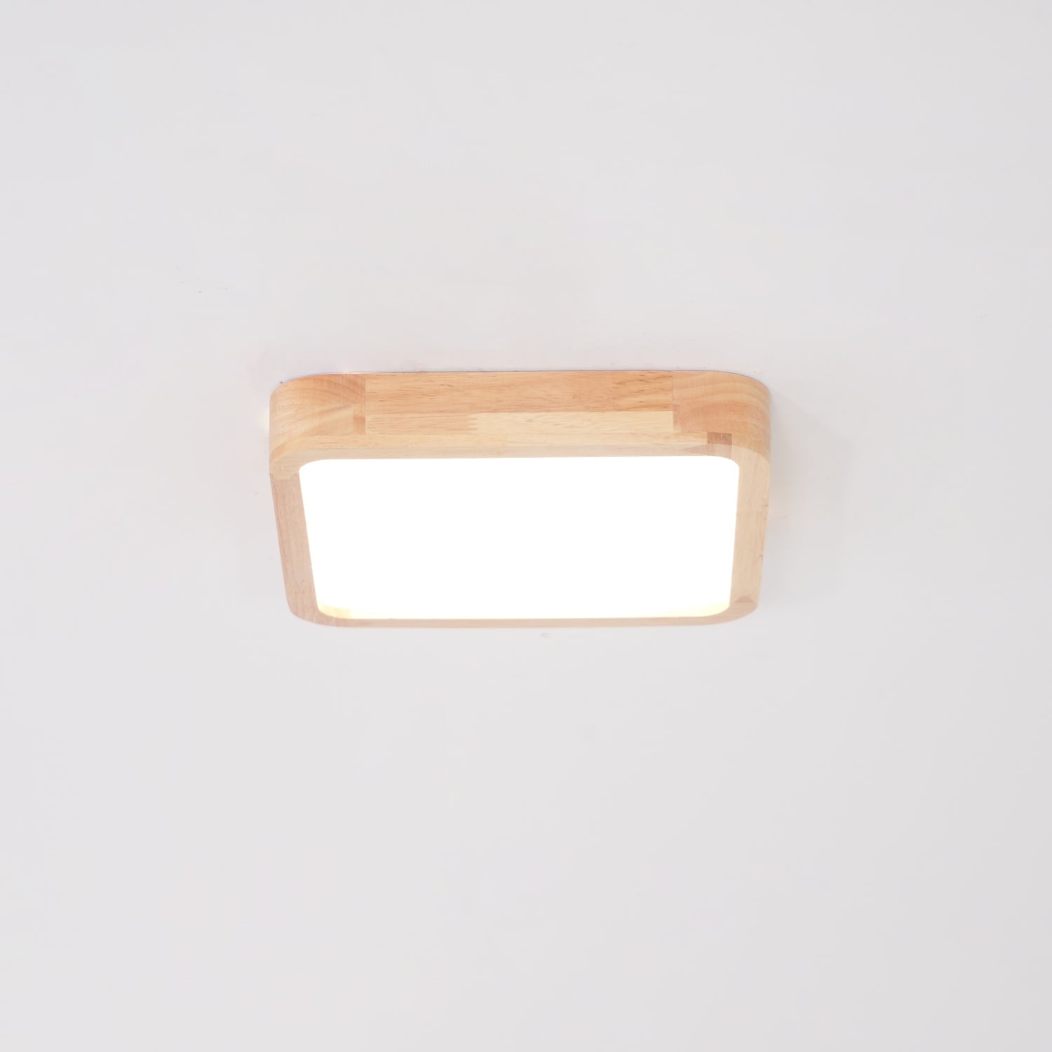 Wooden Geometric Ceiling Light 23.6 in LED Adjustable Wood Indoor Lamp | Thomler