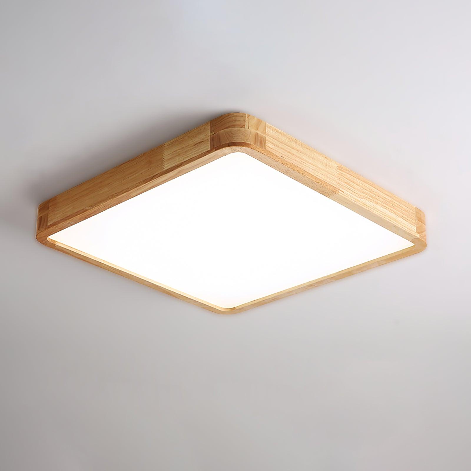 Wooden Geometric Ceiling Light 23.6 in LED Adjustable Wood Indoor Lamp | Thomler