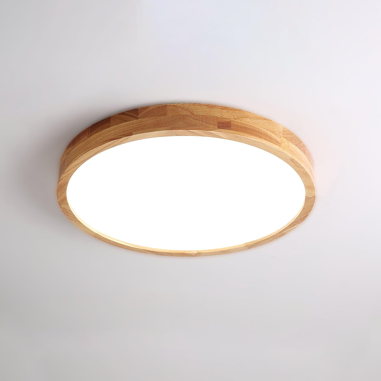 Wooden Geometric Ceiling Light 23.6 in LED Adjustable Wood Indoor Lamp | Thomler