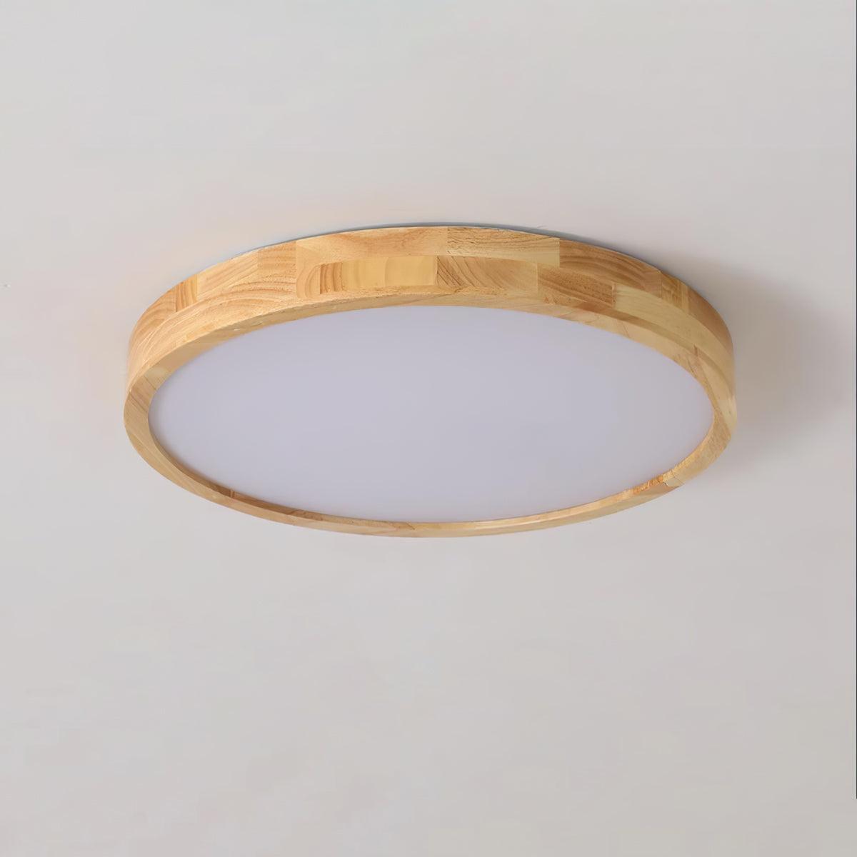 Wooden Geometric Ceiling Light 23.6 in LED Adjustable Wood Indoor Lamp | Thomler