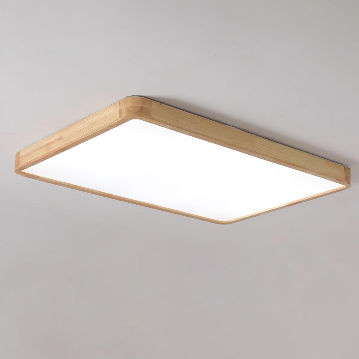Wooden Geometric Ceiling Light 23.6 in LED Adjustable Wood Indoor Lamp | Thomler