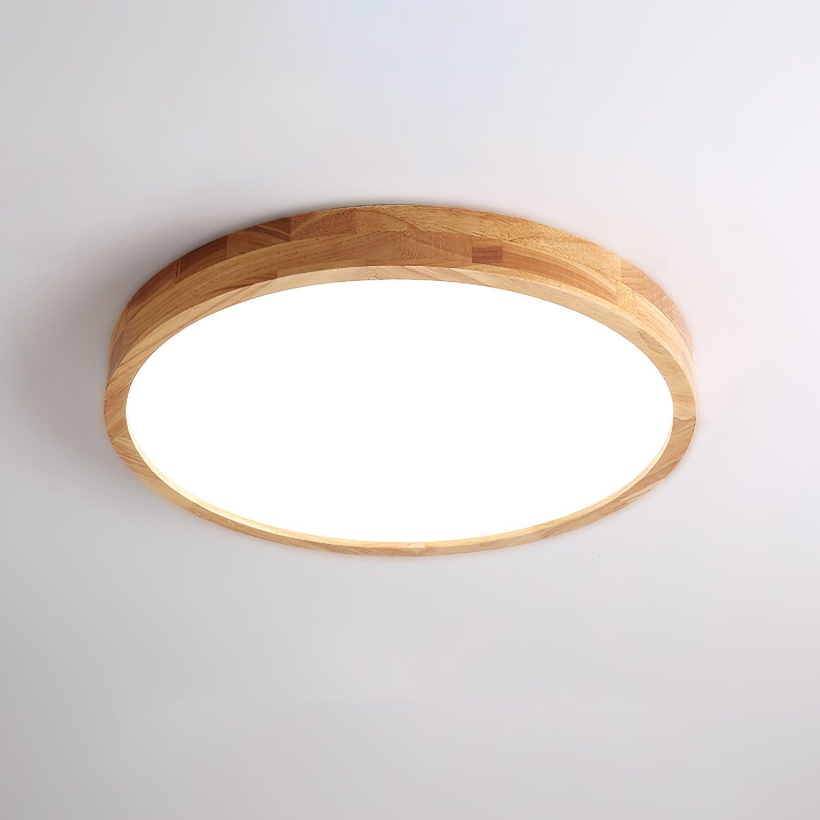 Wooden Geometric Ceiling Light 23.6 in LED Adjustable Wood Indoor Lamp | Thomler