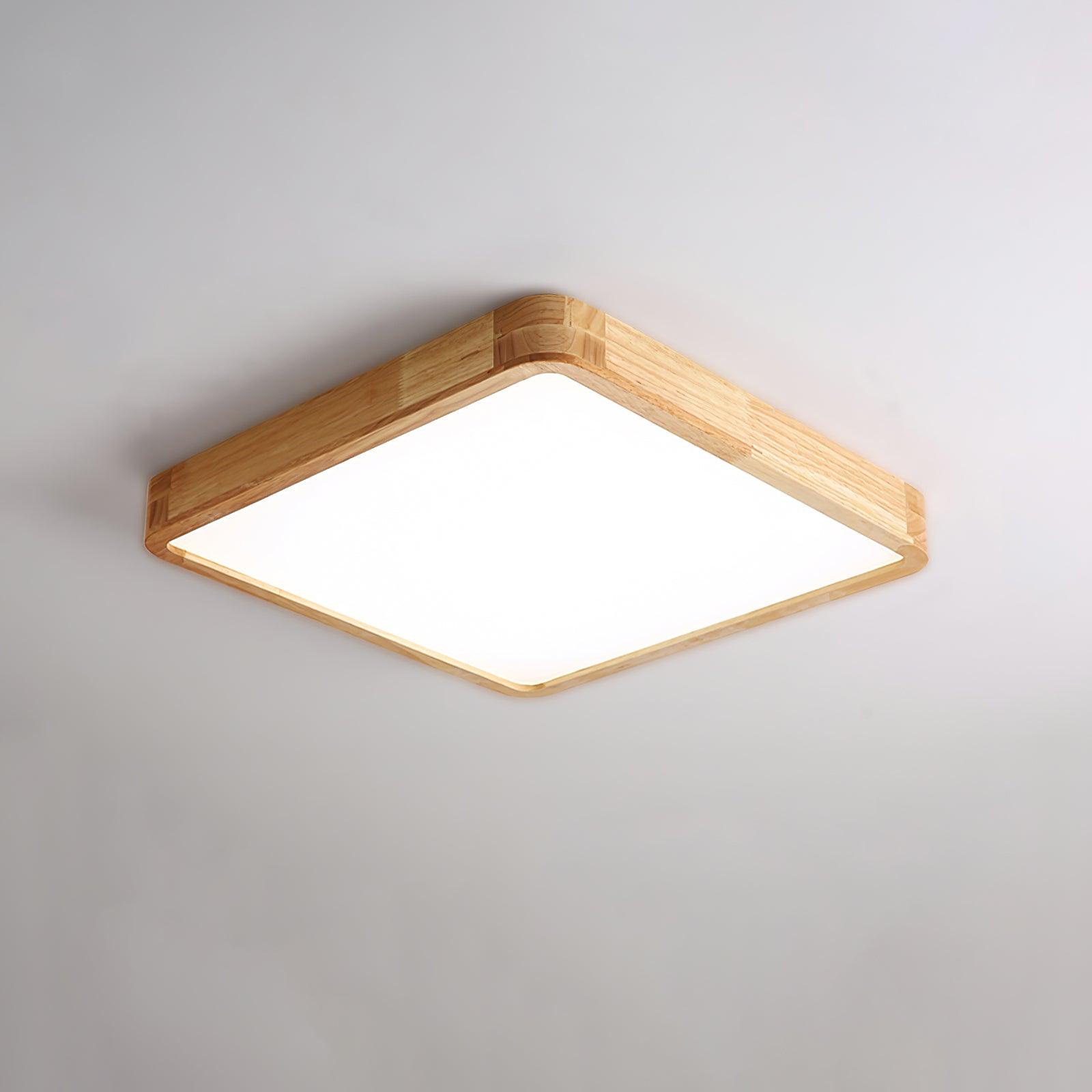 Wooden Geometric Ceiling Light 23.6 in LED Adjustable Wood Indoor Lamp | Thomler