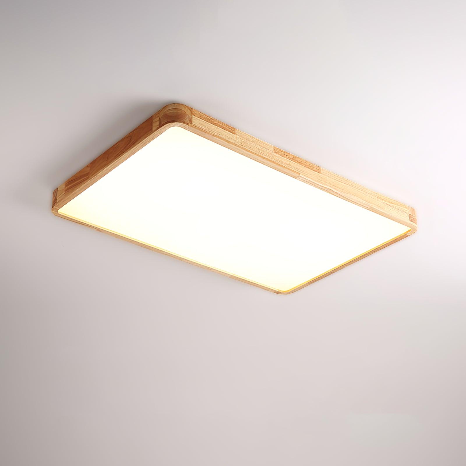 Wooden Geometric Ceiling Light 23.6 in LED Adjustable Wood Indoor Lamp | Thomler