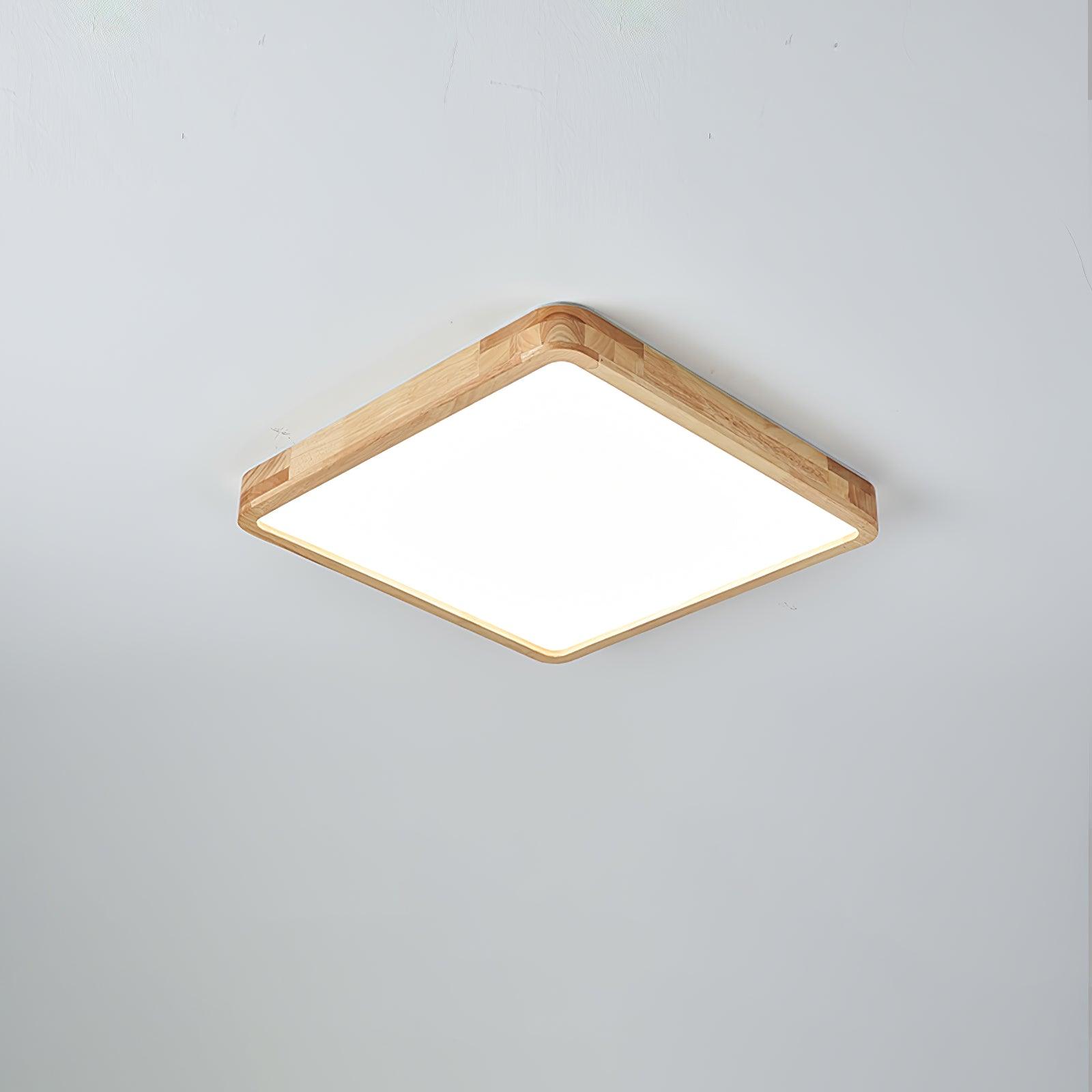 Wooden Geometric Ceiling Light 23.6 in LED Adjustable Wood Indoor Lamp | Thomler
