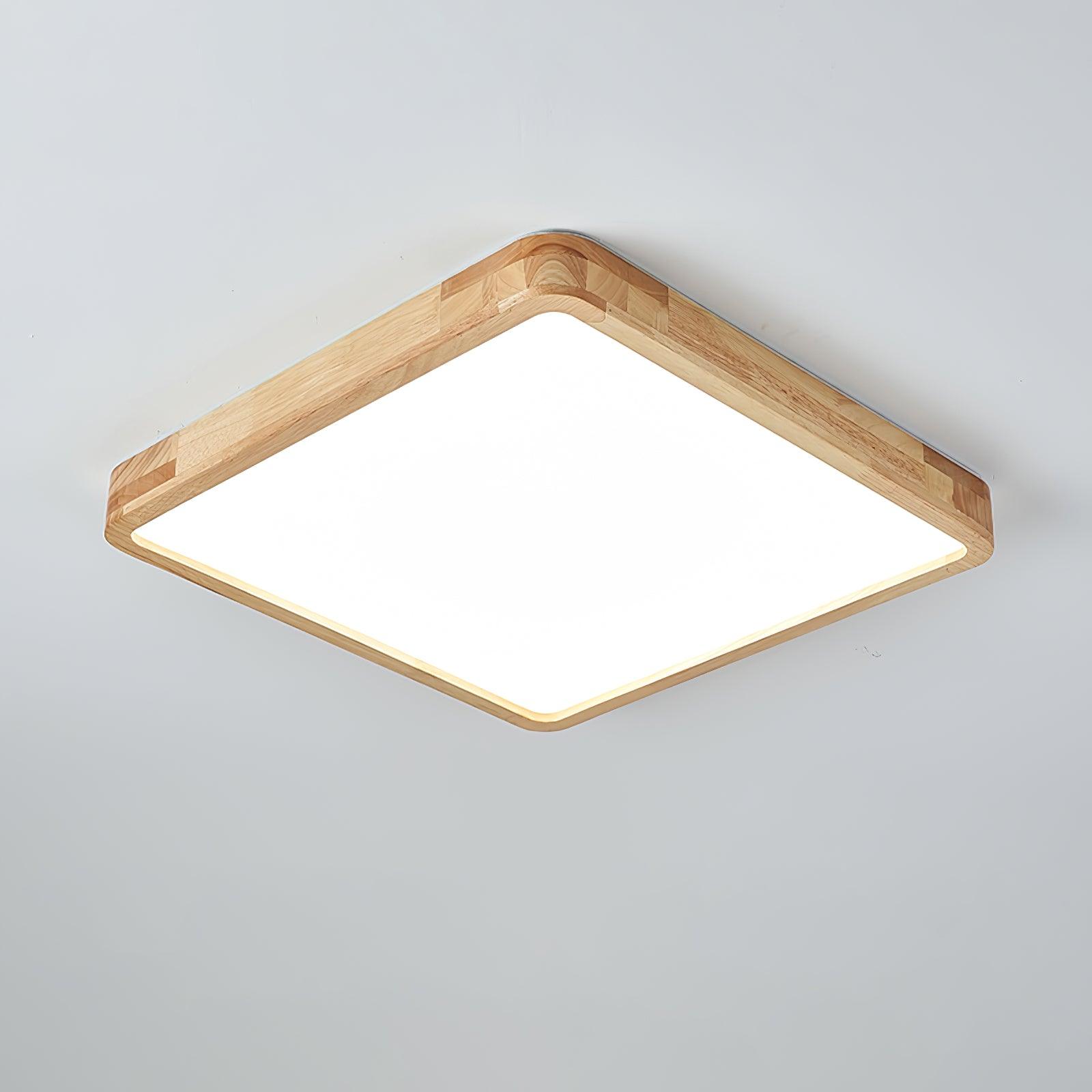 Wooden Geometric Ceiling Light 23.6 in LED Adjustable Wood Indoor Lamp | Thomler