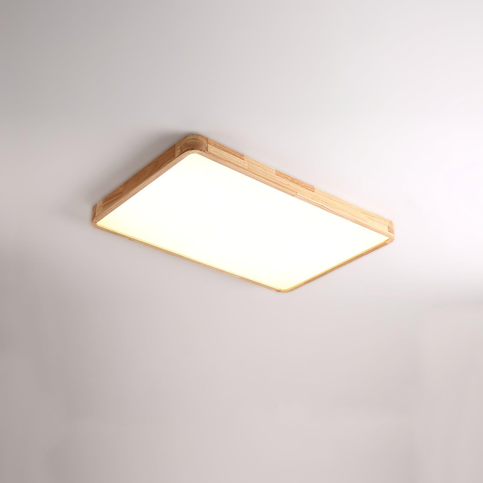 Wooden Geometric Ceiling Light 23.6 in LED Adjustable Wood Indoor Lamp | Thomler