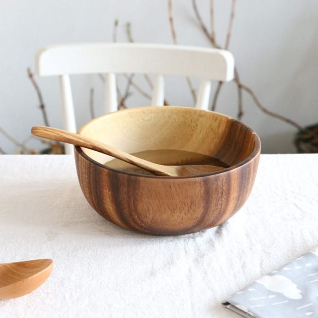 Bamboo Serving Bowl – Eco-Friendly Round Dish for Salads, Snacks & Fruit – Choose Your Size | Thomler