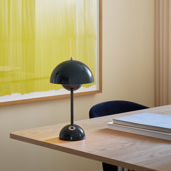 Table Lamp ABS PC USB Rechargeable 2000mAh Green Bedside Desk Wireless LED Mushroom Light | Thomler