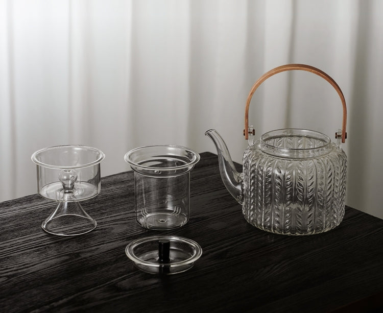 Glass Teapot Borosilicate 1.0 L Transparent Tea Infuser Loose Leaf Blooming Tea Serving Pot | Thomler