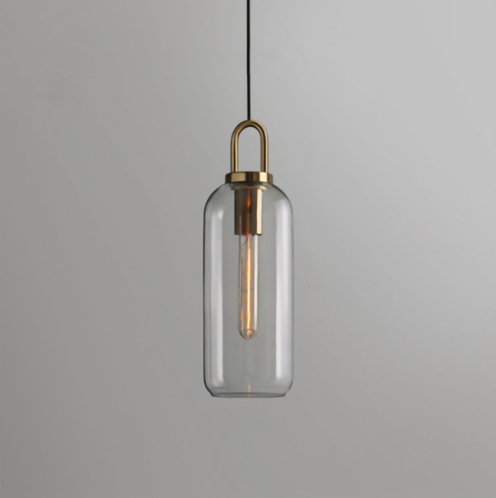 Pendant Light Glass Metal 11.8 in Hanging Living Room Bedroom Ceiling Adjustable Modern Minimalist Lighting Fixture | Thomler