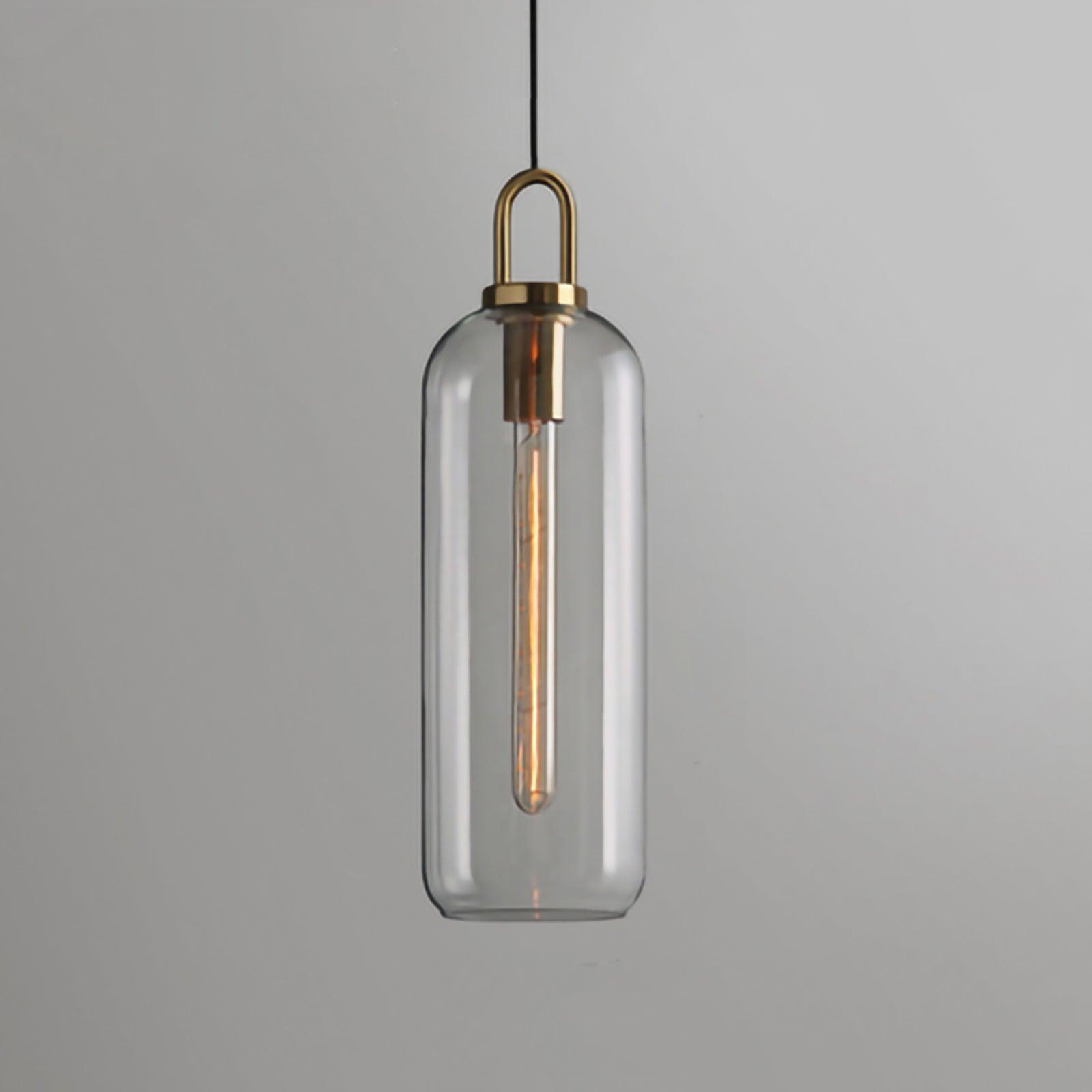 Pendant Light Glass Metal 11.8 in Hanging Living Room Bedroom Ceiling Adjustable Modern Minimalist Lighting Fixture | Thomler