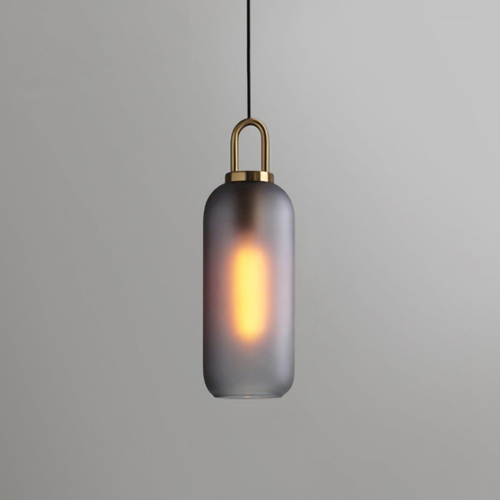Pendant Light Glass Metal 11.8 in Hanging Living Room Bedroom Ceiling Adjustable Modern Minimalist Lighting Fixture | Thomler