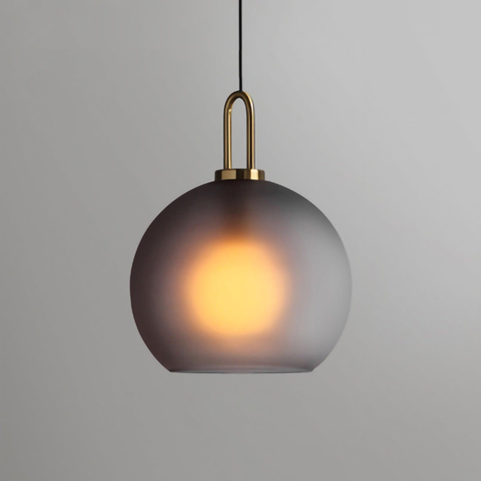 Pendant Light Glass Metal 11.8 in Hanging Living Room Bedroom Ceiling Adjustable Modern Minimalist Lighting Fixture | Thomler