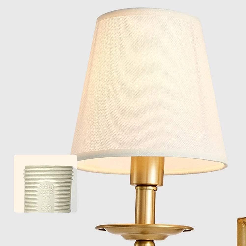 Wall Lamp Brass Dual Arm 53.8–107.6 sq ft White Bedroom Living Room Fabric Shade Classic Indoor Lighting | Thomler