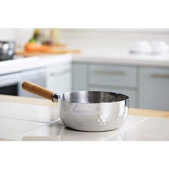 Saucepan Stainless Steel 1.7 L Traditional Soup And Broth Cooking Pan Lightweight Yukihira Style Miso Soup Pot | Thomler
