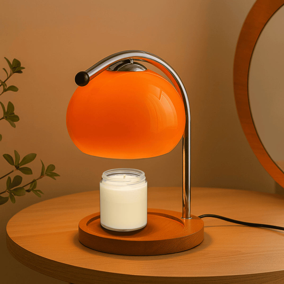 Handcrafted Art Glass LED Candle Warmer Lamp with Retro Design – Ambient Bedroom & Desk Light | Thomler