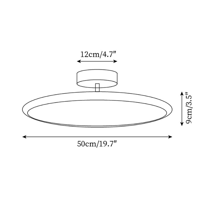 Ceiling Lamp Acrylic 11.8 in Flat Disc 32W Warm White Modern Living Room Dining Area Lighting | Thomler